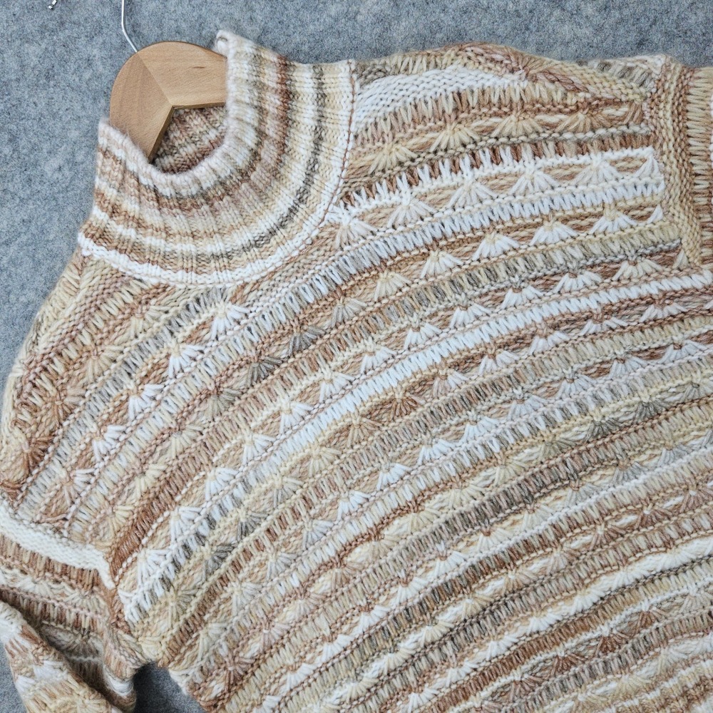 NEW St Johns Bay Sweater Women's Small Neutral Spacedye Mock Neck Textured Knit